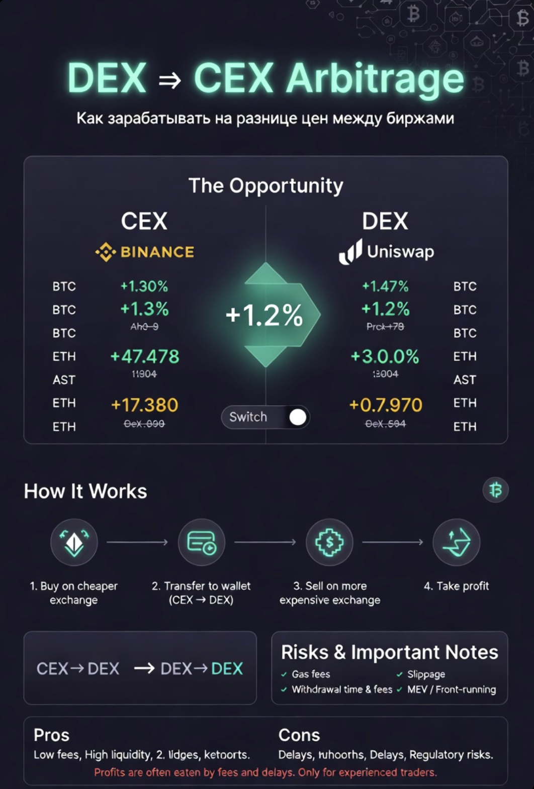 DEX scanner interface with spread, liquidity, and route filters.