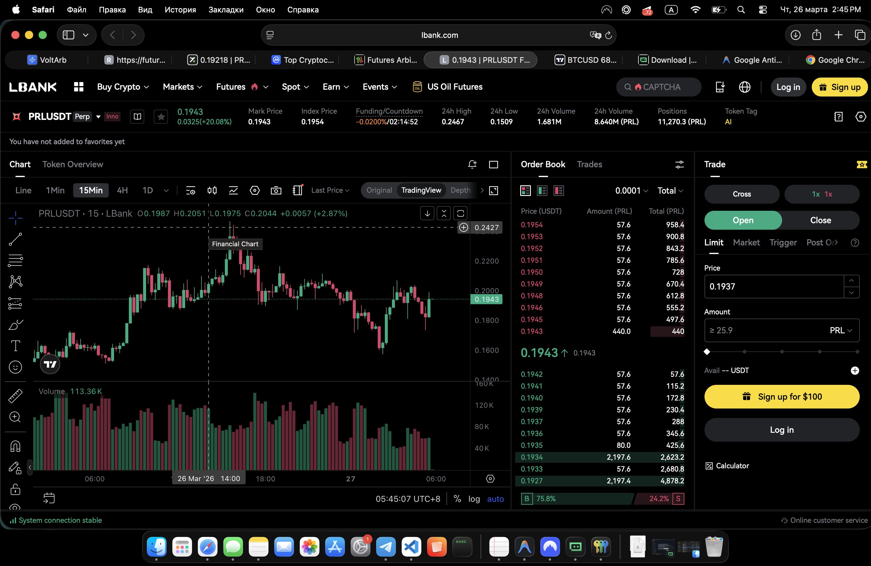 Futures arbitrage view with spread structure and exchange context